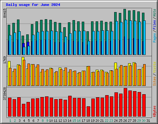 Daily usage for June 2024