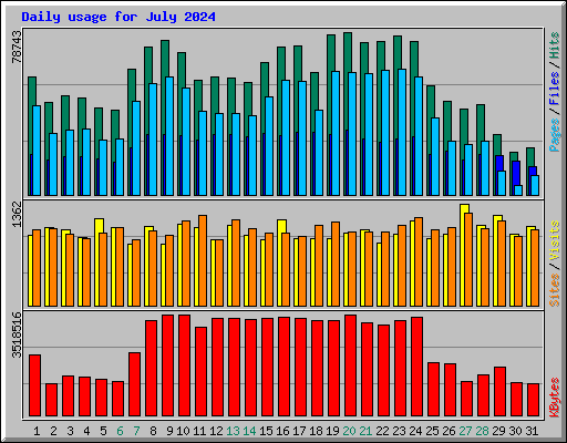 Daily usage for July 2024