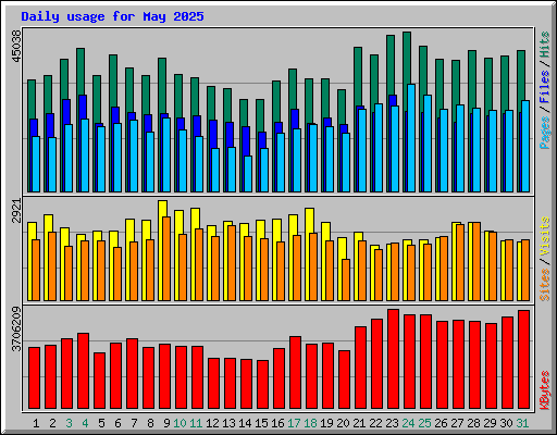 Daily usage for May 2025