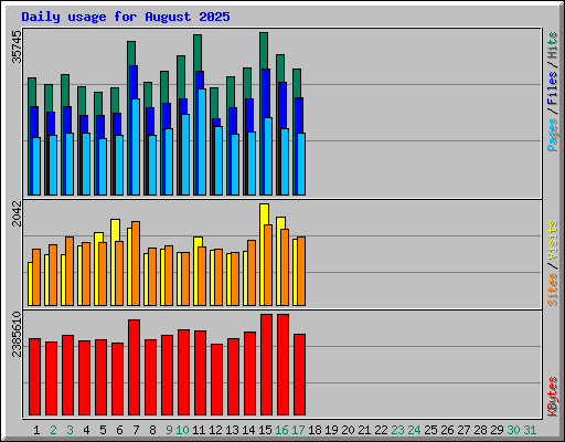 Daily usage for August 2025