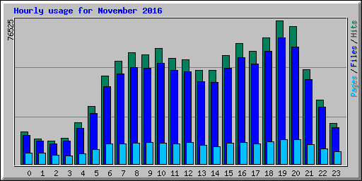 Hourly usage for November 2016