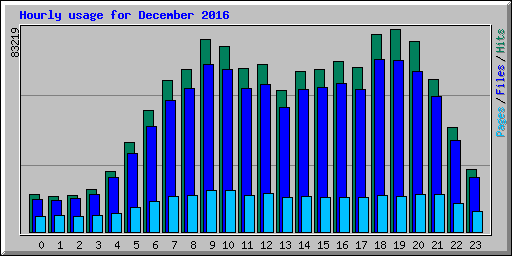 Hourly usage for December 2016