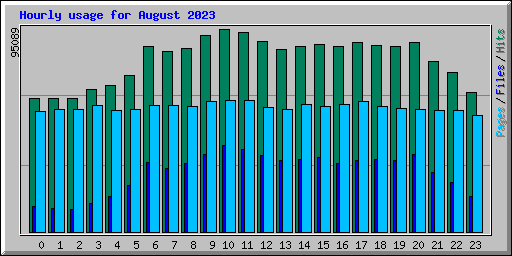 Hourly usage for August 2023