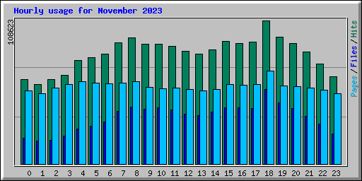 Hourly usage for November 2023