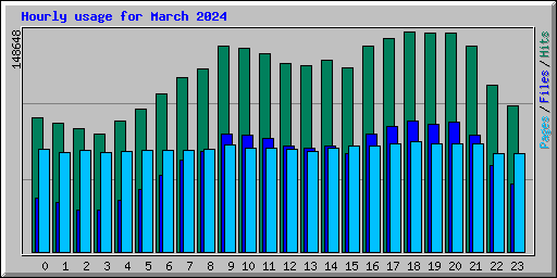 Hourly usage for March 2024