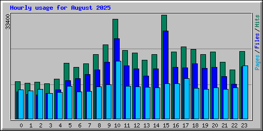 Hourly usage for August 2025